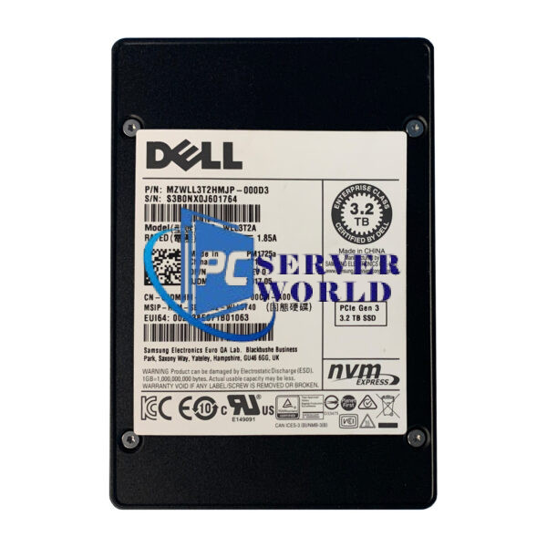JDMHM DELL 3.2TB PM1725a PCIE GEN 3 NVME 2.5'' SSD HARD DRIVE 0JDMHM MZ-WLL3T2A