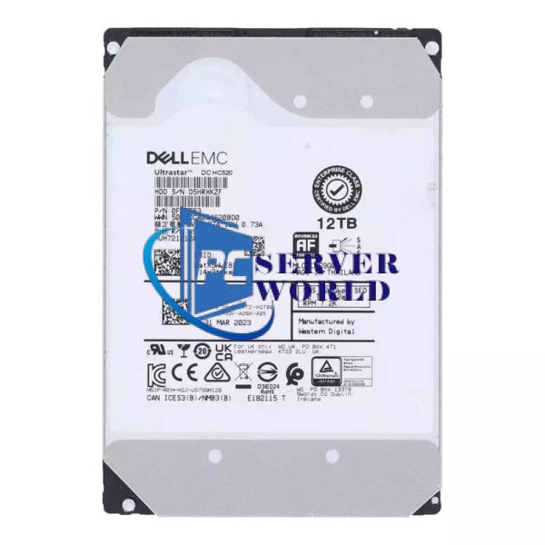 0JHTD DELL 12TB 7.2K 12GBPS 3.5'' SAS SED HARD DRIVE HUH721212AL5205 0F29553 00JHTD