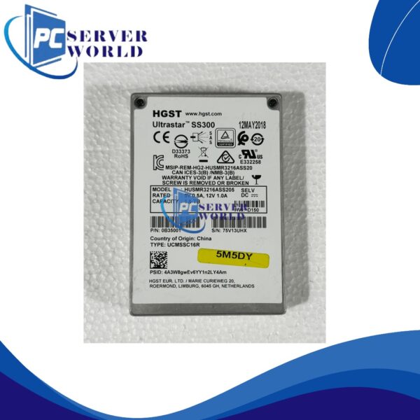 5M5DY DELL HGST 1.6TB 2.5'' 12GBPS SAS SSD SOLID STATE HARD DRIVE